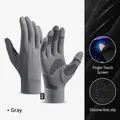 Guanti da sci grigi con dita touch screen a ribalta e palmi in silicone antiscivolo - M / Stile Fodera con Dito a Flip / Grigio