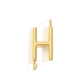 Polished 18K gold plated stainless steel letter H pendant charm for DIY jewelry making - Letter H / Gold
