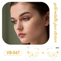 Gold metallic face stickers with stars and cross pattern, freckle tattoo VB-047 - VB-047 (Gold Metallic) / Gold