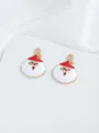 Detail view of red and white enamel Santa Claus charms for DIY jewelry making - Santa Head (8)