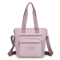 Pink multi-pocket oxford cloth tote bag with adjustable straps for women - Light Purple