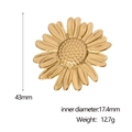 Detailed size specifications of 18K gold plated sunflower ring showing 43mm outer diameter - JR662-Gold