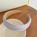 Chic light purple padded satin headband with elegant textured fabric and smooth inner lining - Purple Sponge Headband