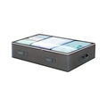 Deep gray non-woven underbed storage box with diamond stitching and clear top window - 100x50x18cm / Reinforced Handle / Gray