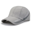 Light grey quick-dry sports mesh cap with white SPORTS lettering on the side brim - Adjustable / Light Gray
