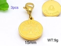 Golden Libra zodiac keychain pendant in stainless steel with 15mm diameter three-piece set - Libra (KLJ018-Z)