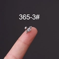 Silver stainless steel stud earring with clear zircon and small beads on finger - Four-Prong Silver Zirconia Style (3#)