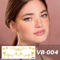 Tatuaje temporal dorado para la cara con rosas y enredaderas para maquillaje de fiesta - Rosas y Enredaderas (VB-004)