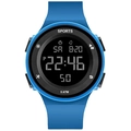 Blauwe digitale sport horloge voor studenten met 5 ATM waterdichtheid en siliconen band - Blauw