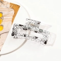 Halloween rectangular hair claw with transparent material and black spider web patterns - Halloween Spider Web