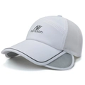 Gorra blanca de malla transpirable con ala retráctil para ciclismo al aire libre - Ajustable / Blanco