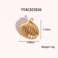 Detail view of shell-shaped golden pendant with dimensions 1.90cm by 1.76cm - Shell Shaped Pendant (YYAC025026)