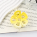 Elegant matte yellow flower claw clip hair accessory styled on a white aesthetic background - 6.5*6*4.3 / Yellow
