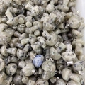 Spotted natural stone mushroom pendants with metal loops for jewelry making - Tianshan Blue