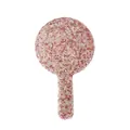Specchio a mano glitterato rosa e champagne con dettagli scintillanti per trucco - Rotondo / Rosa