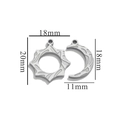 Silberne Edelstahl-Sonnen- und Mondanhänger mit präzisen 18mm und 20mm Abmessungen - Minimalistisches Sonne & Mond Paar / Silber-S12 Einfache Sonne & Mond