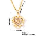 Collana cuore oro con conchiglia rosa e pendente in zircone bianco, lunga 40+5cm - Stile Conchiglia Rosa Oro (N01204-9)