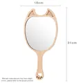 Cat-ear shaped wooden handheld mirror for makeup and salons with dimension 31x18cm - Devil/Large