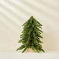 Mini 40cm artificial Christmas tree with green needles and natural wood base stand - Green Original Naked Tree