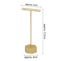 Golden T-bar jewelry stand with hexagonal base, height 13.5cm for earrings and necklaces - Hexagon Base Earring Stand Large (Gold)