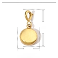 Detailed parameter diagram showing 16mm x 8mm stainless steel gold round pendant dimensions - YF236x3 / Gold