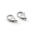Detailed view of silver stainless steel lobster clasps with high-polished metallic finish - 9MM Trapezoid 23CM (Lobster Clasp)