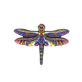 Colorful dragonfly enamel brooch with vibrant geometric patterns and alloy metal finish - Bohemian Style Dragonfly (CC2314)