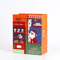 Christmas gift bag with Santa and snowman patterns, orange color, size 28x22x12cm - Style C-Orange Santa