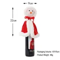 Christmas snowman wine bottle cover with red bow, size 22x9cm for holiday decor - Christmas Snowman Wine Bottle Cover Red Cloak