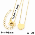 Minimalist gold heart pendant necklace with O-chain and lobster clasp, weight 2g - Gold Necklace (KN233763-K)