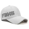 White baseball cap with black FBXS embroidery and distressed details for street style - Adjustable / White