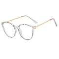 Occhiali TR90 grigio trasparente con trama a onde e stanghette in metallo dorato - Grigio Trasparente Oro