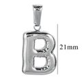 Mini silver stainless steel letter B bubble pendant with 21mm size measurement - Letter B / Steel