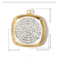 Detailed technical drawing of a stainless steel eagle pendant with size and weight specs - YE684-Square Rhinestone