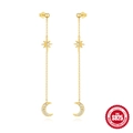 Pendientes de borla en plata S925 dorada con colgantes de estrella y luna en circonio - Plata 925 / Dorado #2