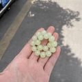 Minimalist light green beaded ring featuring natural jade-like stones for women - S071-【10mm Small Ice-clear Yellow】glass #sz562