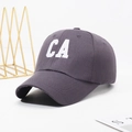 Classic dark grey cotton baseball cap featuring white CA letter embroidery - Grey (CA Pattern)