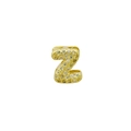 Close-up of golden letter Z pendant with sparkling pavé cubic zirconia inlay detail - Letter Z (Pendant Only) / Gold