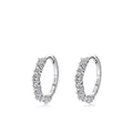 Eleganti orecchini a cerchio in argento sterling S925 con zirconi brillanti - Argento 925 / Argento (Argento Sterling S925)