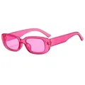 Fashionable rectangular sunglasses in translucent pink finish for women and men - Transparent Purple Frame Purple Lens