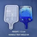 Silicone tray mold with handle for DIY epoxy resin coaster and ocean style crafts - Tray With Handle 04