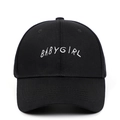 Cappellino da baseball classico in cotone nero con ricamo BABYGIRL bianco - Regolabile / Nero