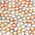 Dettaglio di perline metalliche a forma di stella oro argento e rosa per gioielli fai da te - 12mm/50pz / Multicolore