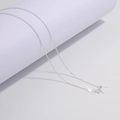 Nahaufnahme der S925 Sterling Silber Chopin Kette mit Karabinerverschluss und poliertem Finish - Silber
