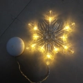 Warm white LED snowflake window light with battery box for Christmas room decor - Snowflake Style 2