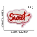 Cloud-shaped sweet embroidery patch with pink gradient border and size measurements - SWEET (7#)