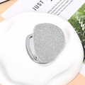 Portable heart-shaped folding mirror in silver glitter finish on a decorative tray - Silver Inner Frame + Opp Bag ♜