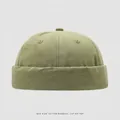 Close-up of army green cotton canvas docker hat with metal side eyelets for kids - 52cm (2-5 Years) / Green