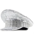 Sparkling silver sequin captain hat with rhinestones and spikes for wedding party - Adjustable / Sparkling Silver Full Rhinestones (01-Full Small Diamonds)