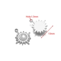 Silver stainless steel sun pendant with center white pearl, 13mm size specification - 13mm Small Sun with Pearl (Steel)